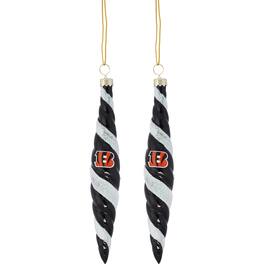 The Memory Company - Cincinnati Bengals Two-Pack Swirl Blown Glass Ornament Set - Multicolor