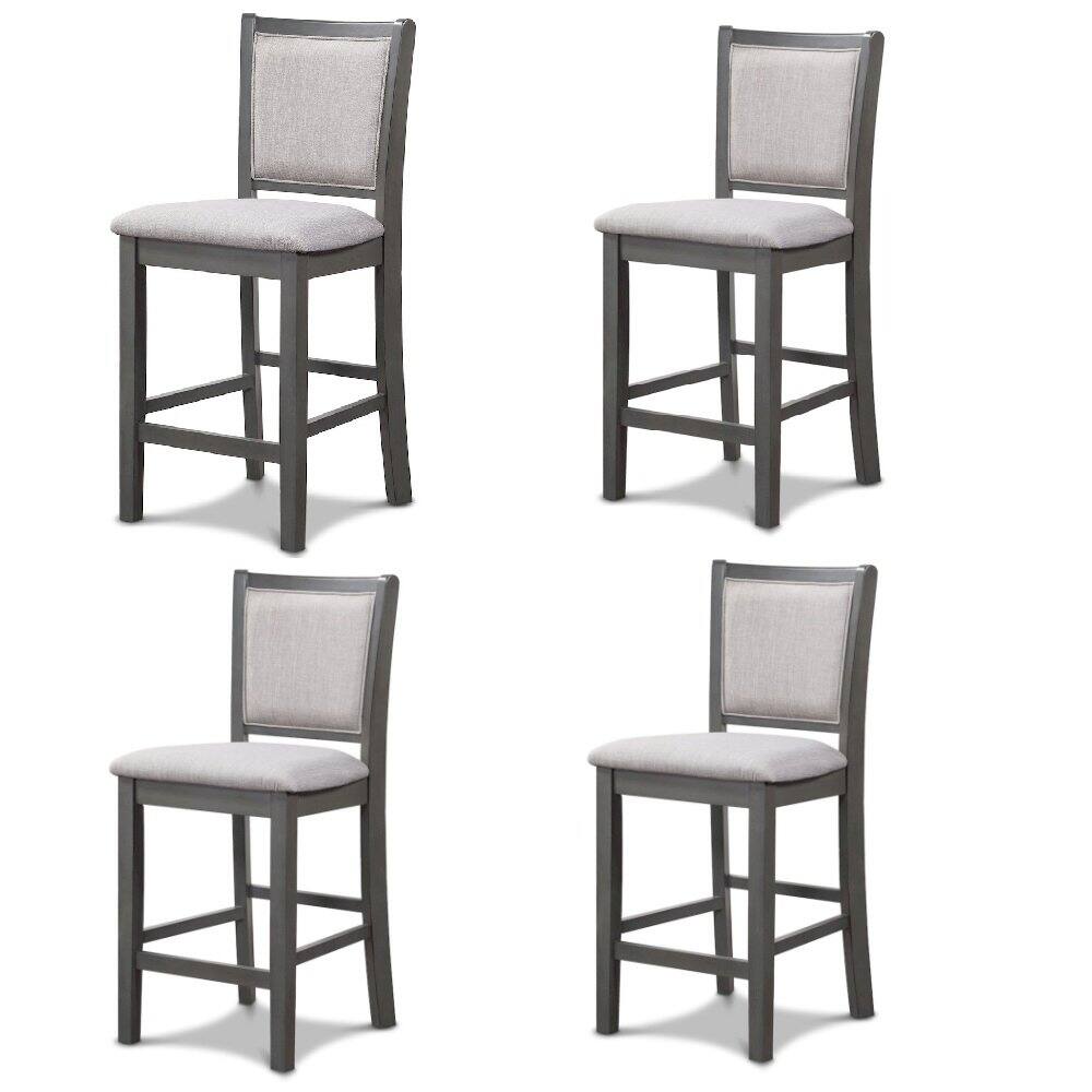 Alt View 1. New Classic Furniture - Amy Wood Counter Chair in Gray (Set of 4) - Gray.