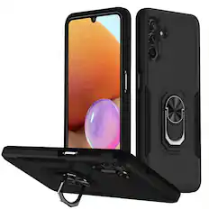 Front. Kitcheniva - Samsung Galaxy A14 5G Magnetic Shockproof Stand Case Only Black - Black.