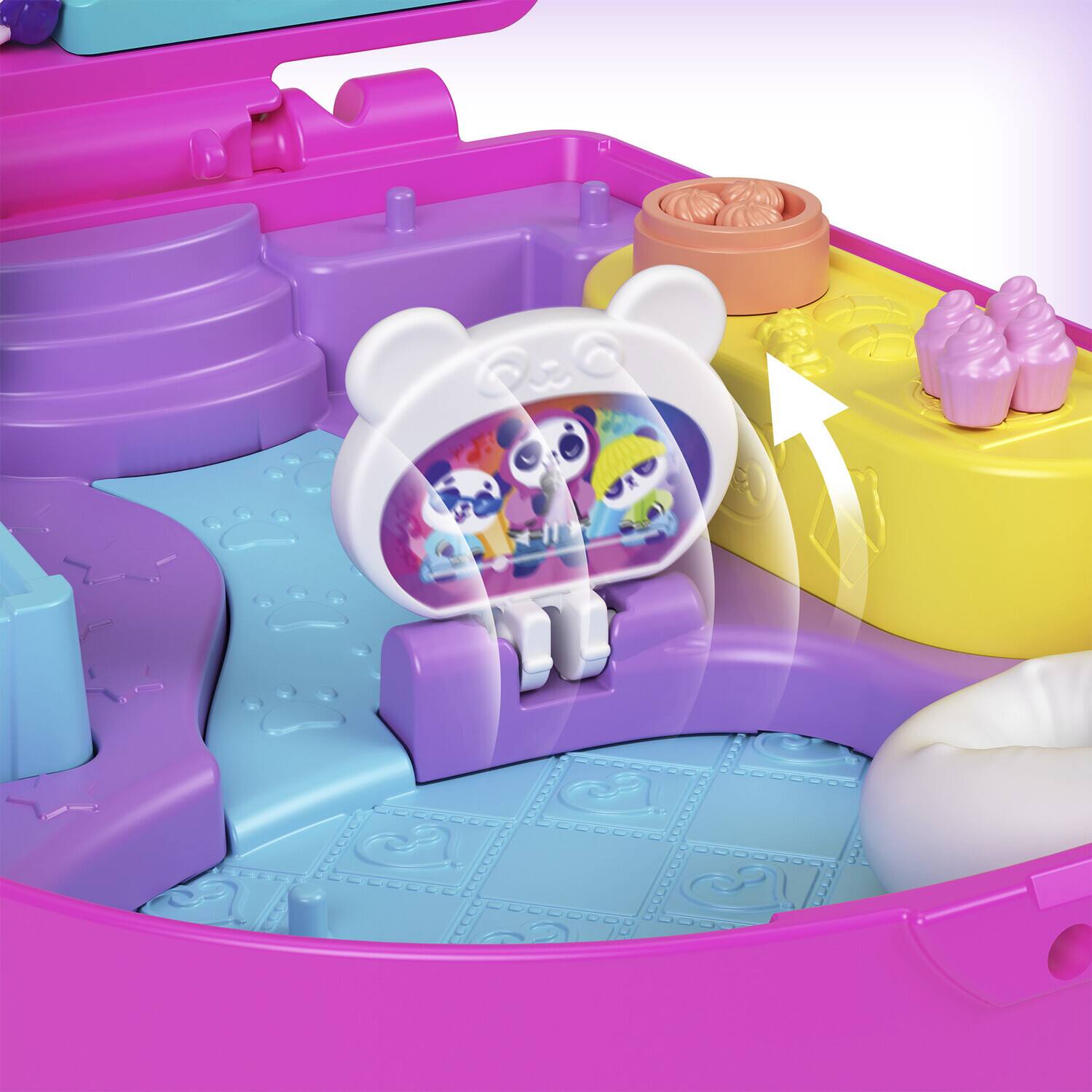 Alt View 4. Mattel - Mattel - Polly Pocket Bubble Tea Panda Compact Playset   - COLLECTIBLES - Multicolor.