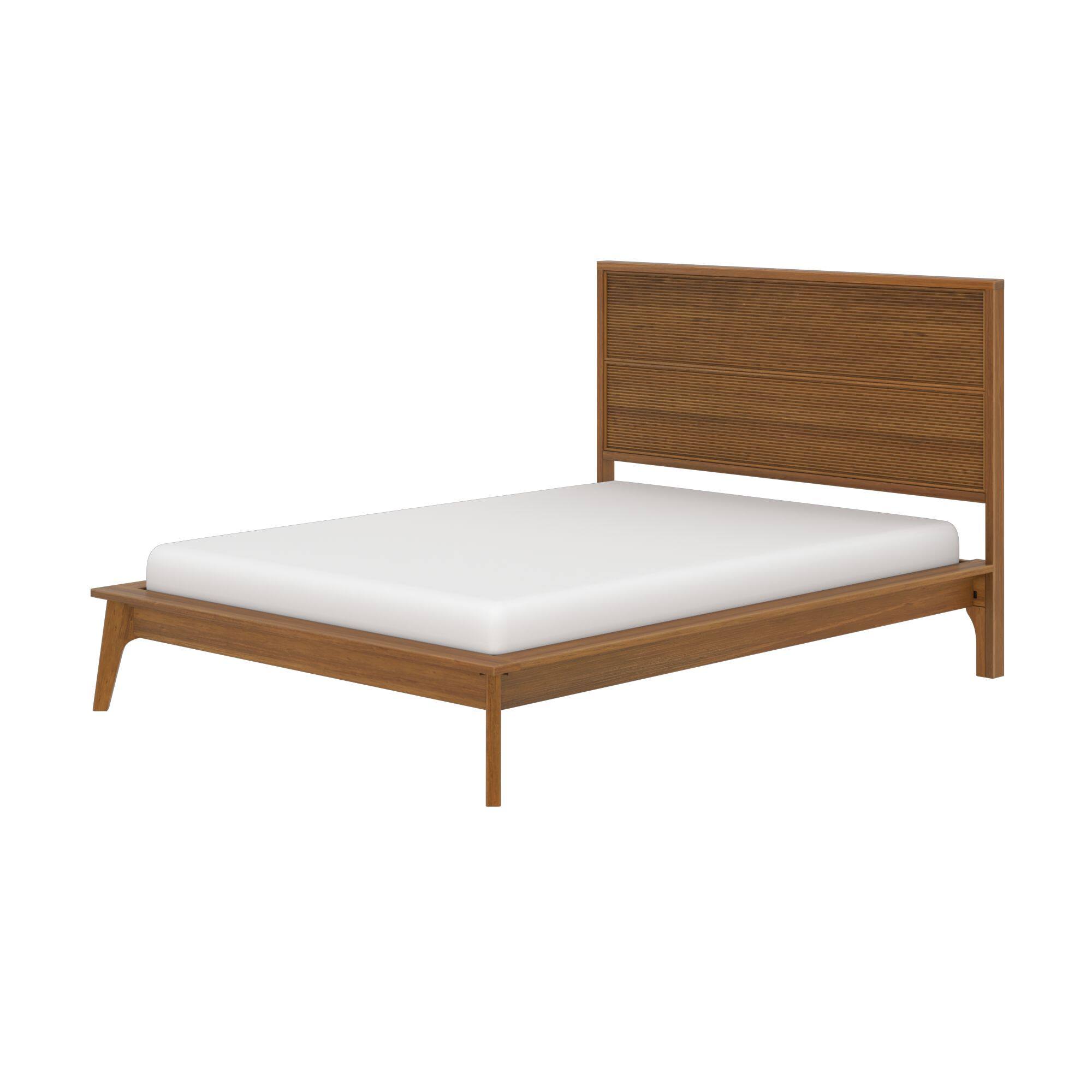 Alt View 6. Plank+Beam - Linea Tambour Full Bed, Pecan - Pecan.