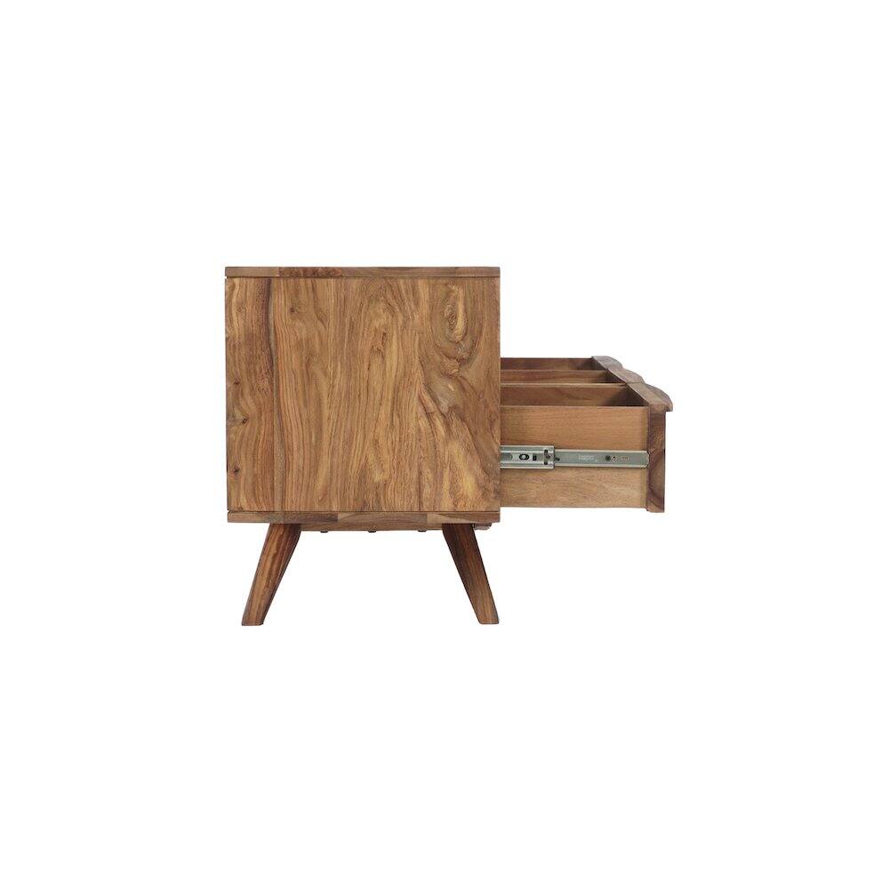Alt View 4. Porter Designs - Porter Designs Fusion Solid Sheesham Wood TV Stand, Light Brown - Brown.
