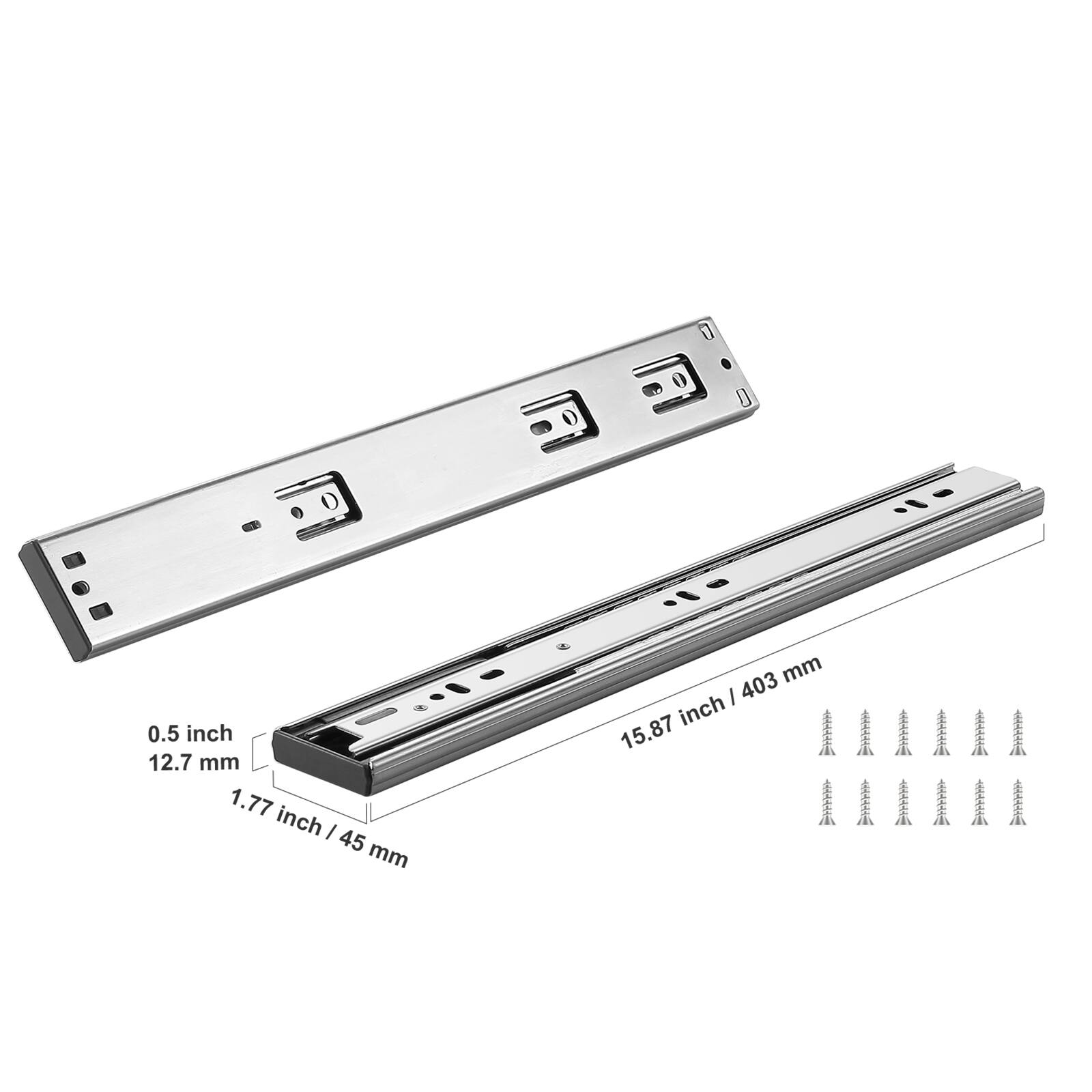 0.5 inch / 12.7 mm  
1.77 inch / 45 mm  
15.87 inch / 403 mm