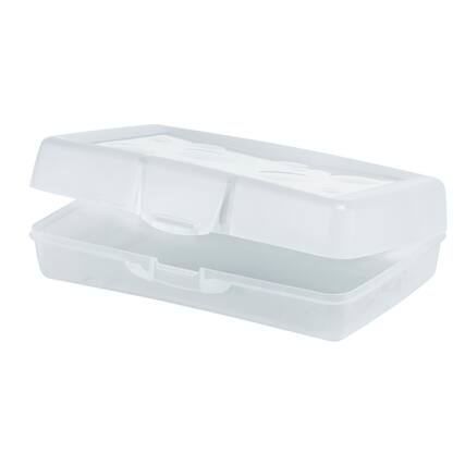 Front. Storex - Storex Large Pencil Box, Clear.