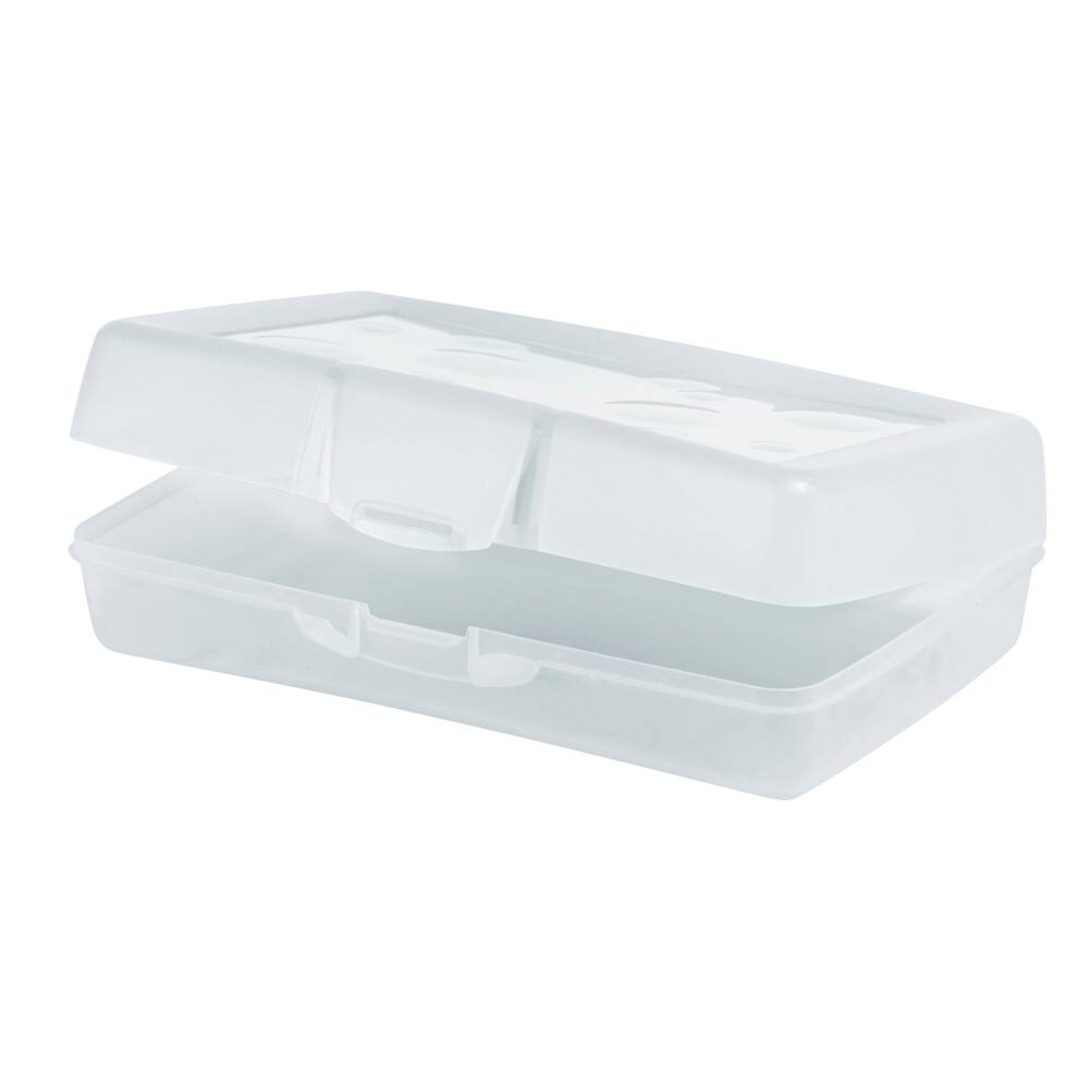 Front. Storex - Storex Large Pencil Box, Clear.