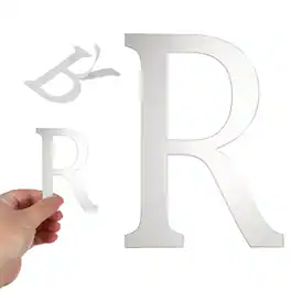 Unique Bargains - 3D Alphabet Mirror Wall Sticker, 4" Acrylic Letter R Self-Adhesive Home Decor for Living Room, Bedroom - Silver