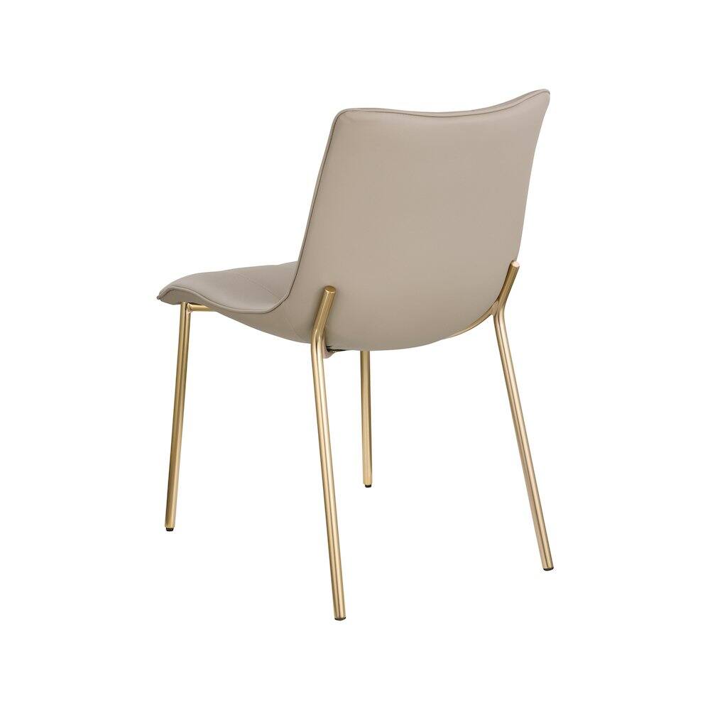 Alt View 4. Meridian Furniture - Isla Taupe Vegan Leather Dining Chair, Set of 2 - Brown.