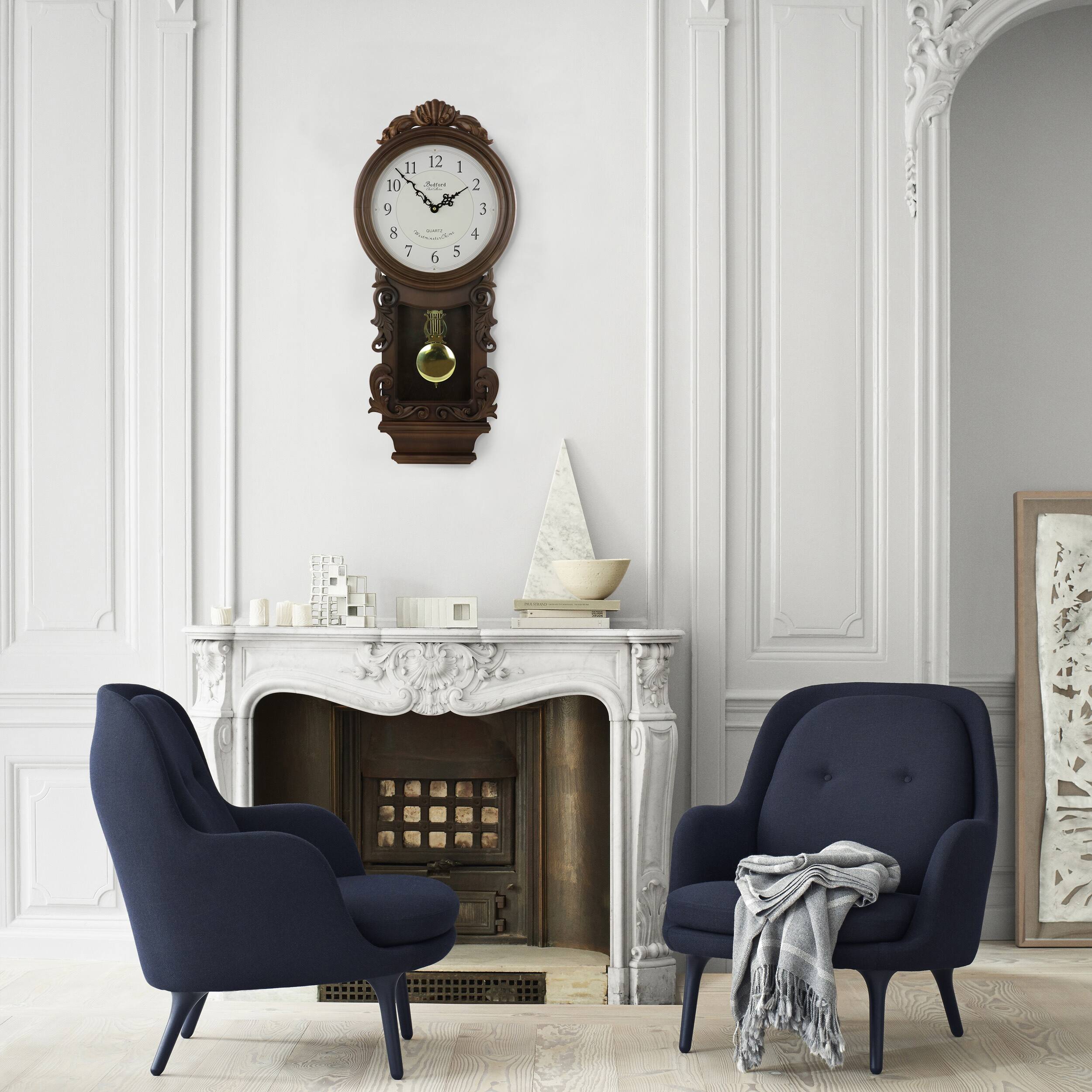 Alt View 5. Bedford Clock Collection - Bedford Clock Collection Chestnut Chiming Pendulum Wall Clock - Brown.