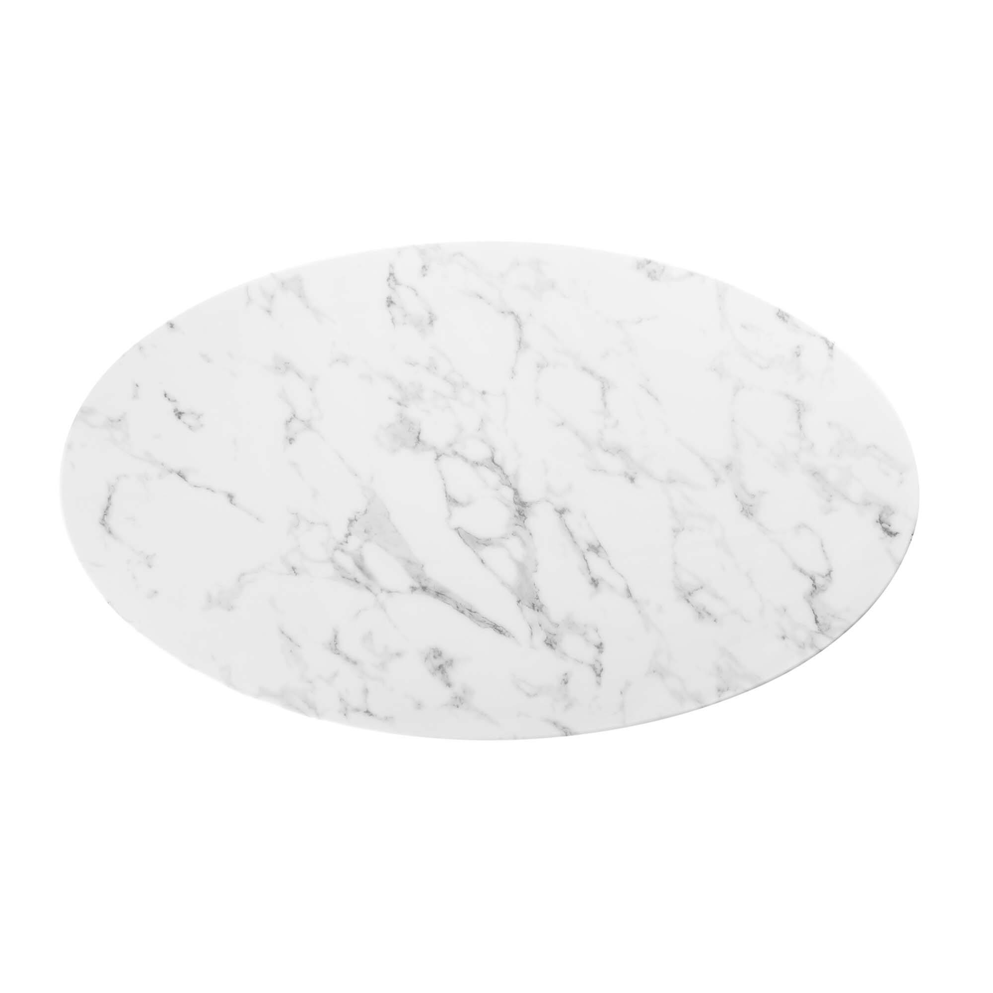 Alt View 3. Modway - Lippa Oval Artificial Marble Dining Table - Gold White.