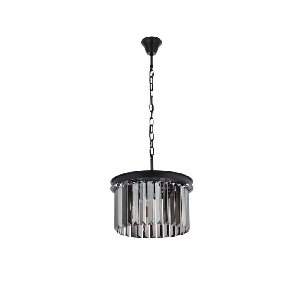 Urban Classic - Sydney 3 light Pendant Silver Shade (Grey) Royal Cut Crystal - Matte Black price history on PriceWatchPro