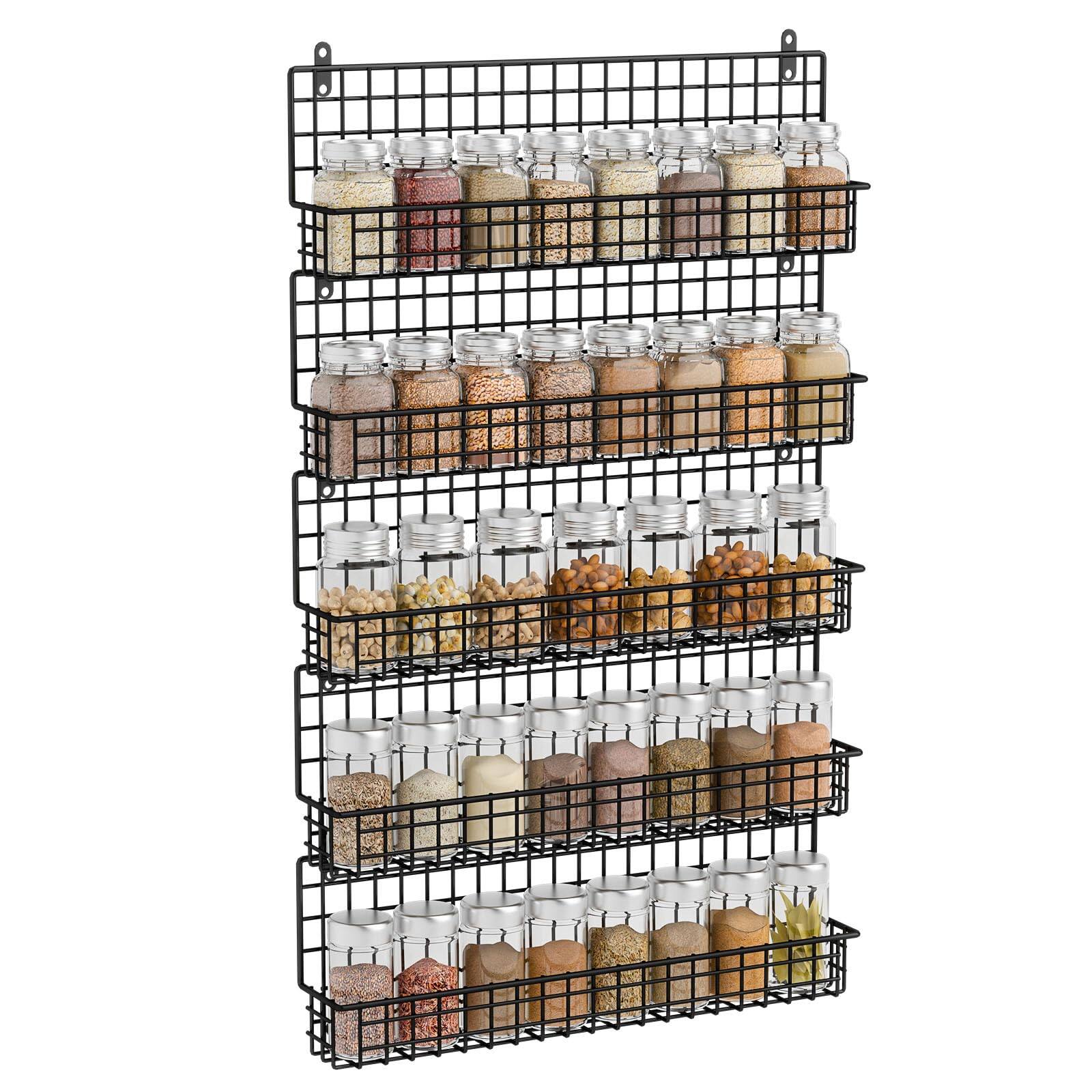 Front. Dazzling Pops - X-cosrack Spice Rack Organizer, 5-Tier Wall Spice Rack, Stackable Hanging Spice Jars Storage Racks, Great f... - Medium.