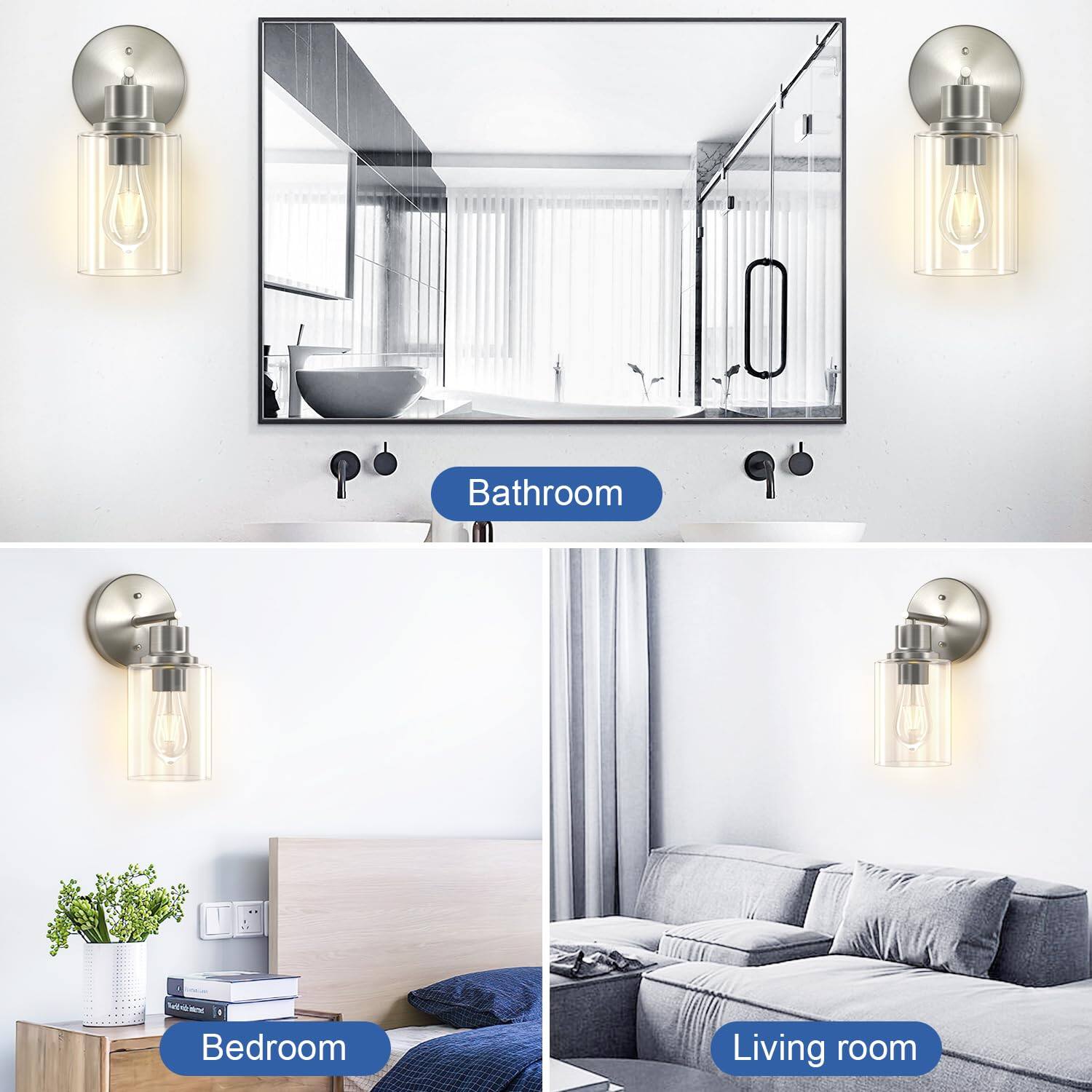 Bathroom  
Bedroom  
Living room