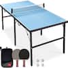 Front. Best Choice Products - Best Choice Products 6x3ft Portable Ping Pong Table Game Set, Folding Table Tennis w/ 2 Paddles, Balls - Light Blue - Light Blue.