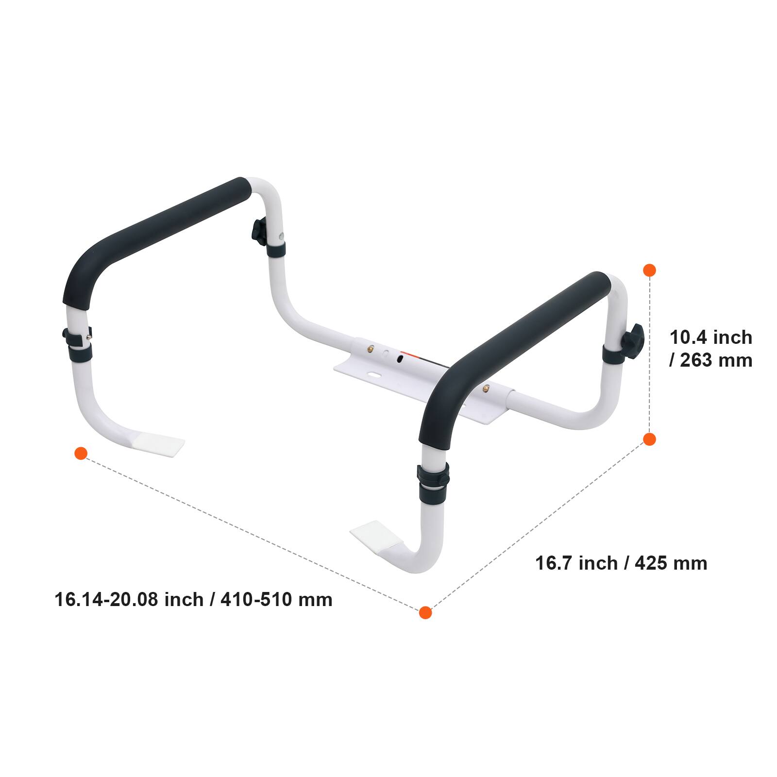 10.4 inch / 263 mm
16.7 inch / 425 mm
16.14-20.08 inch / 410-510 mm