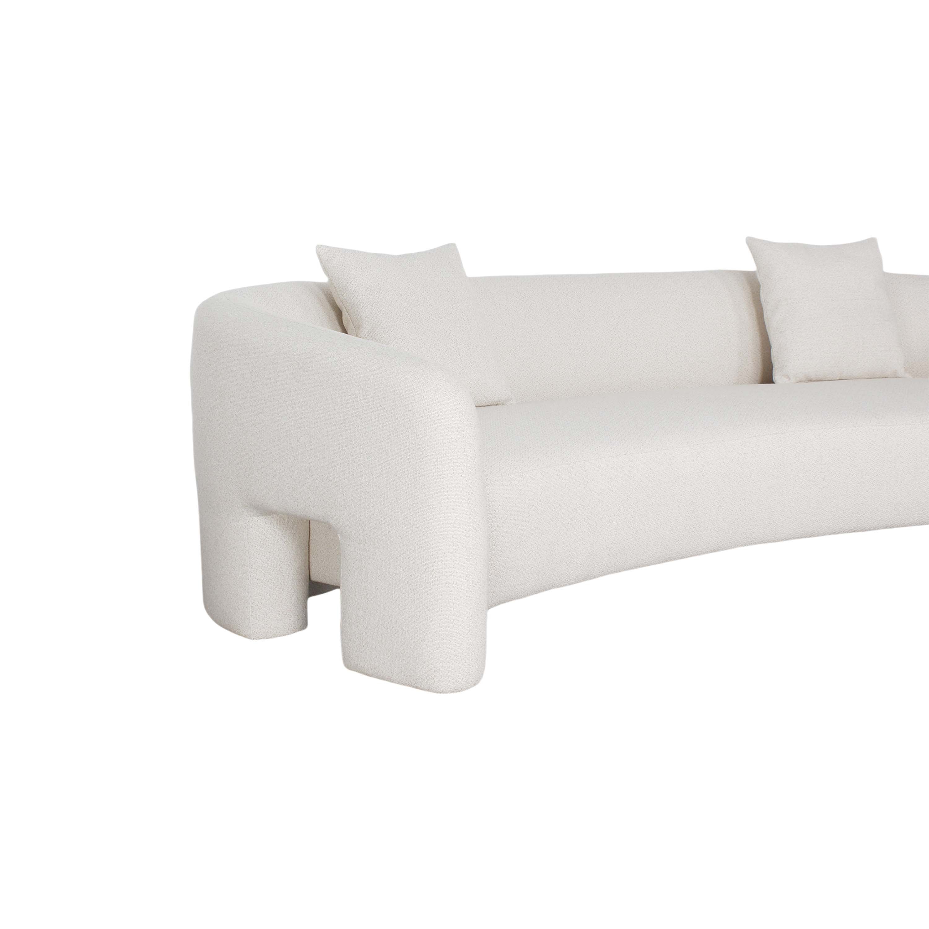 Alt View 1. Manhattan Comfort - Sylvia Modern Glam 104" Tweed Loveseat - Ivory.