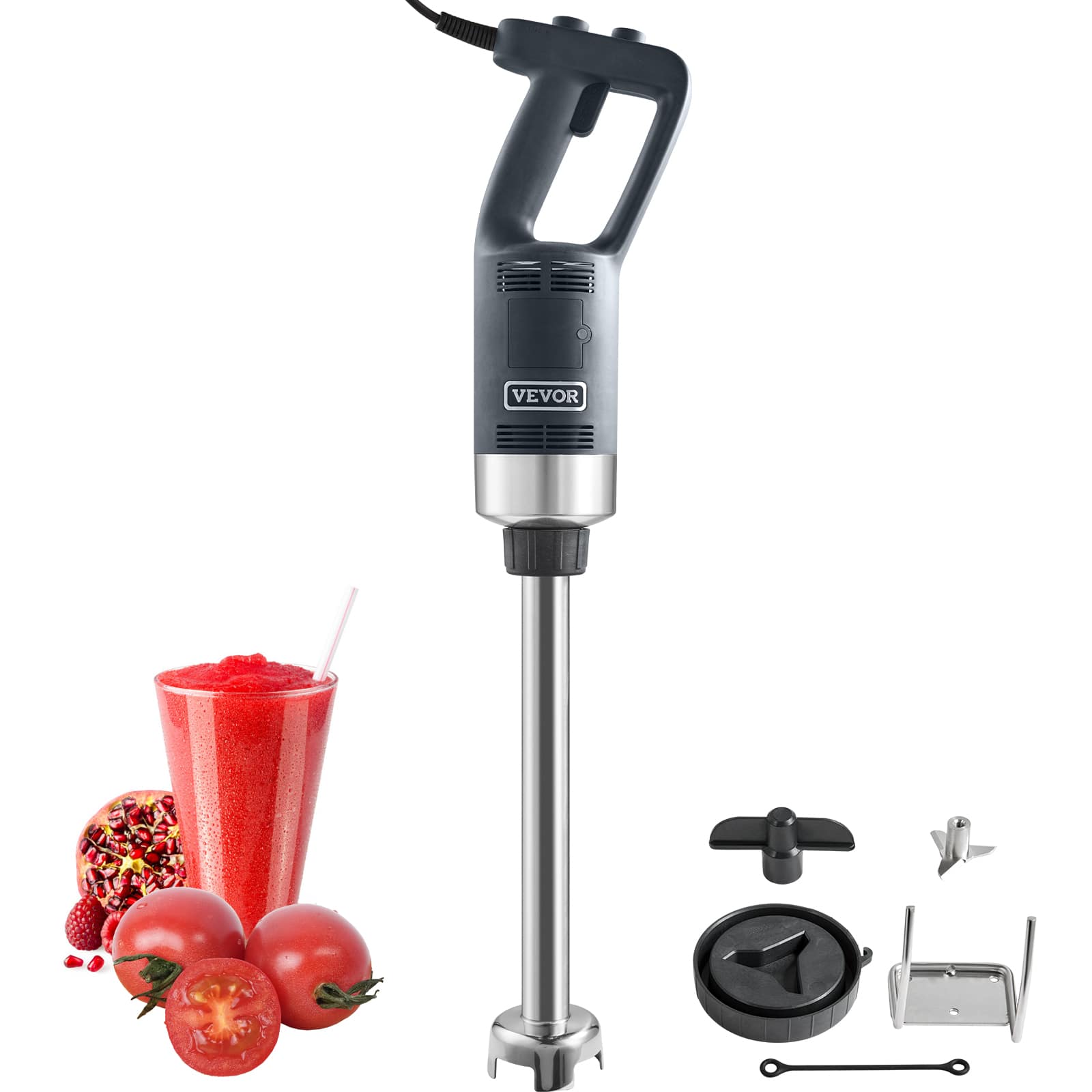 VEVOR - Commercial Immersion Blender, 750W 16" Heavy Duty Hand Mixer, Variable Speed Kitchen Stick Mixer with 304 Stainless - Black
