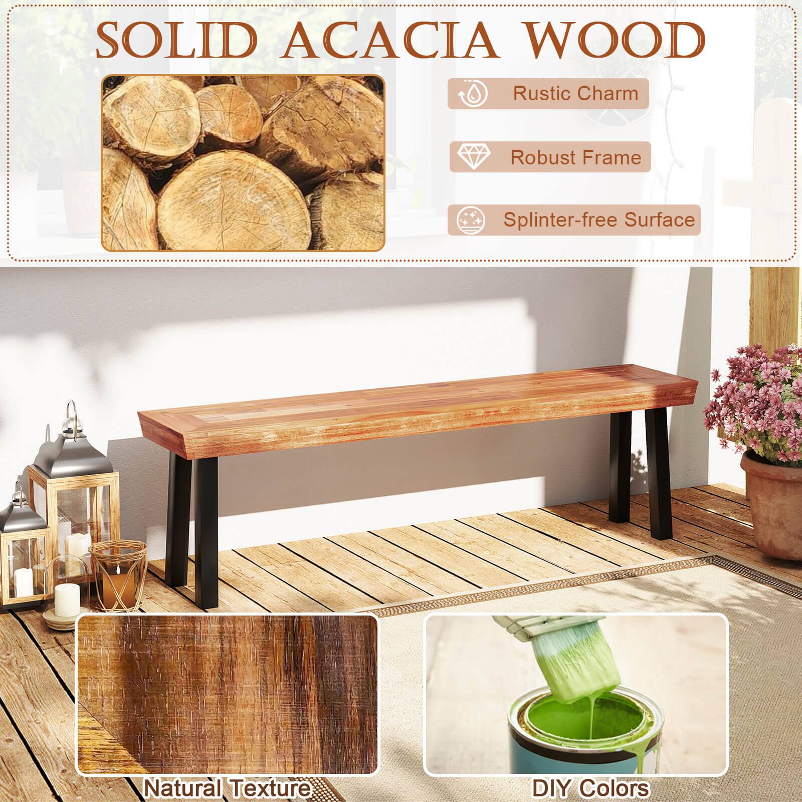 SOLID ACACIA WOOD

- Rustic Charm
- Robust Frame
- Splinter-free Surface

Natural Texture

DIY Colors