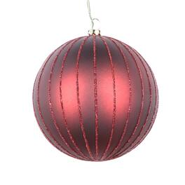 Vickerman - 4" Matte Glitter Ball Ornament 4 bag - Burgundy