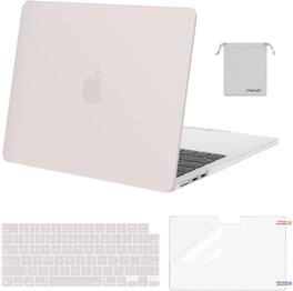 mosiso - Case for 13-inch MacBook Air M5 A3449 M4 A3240 M3 A3113 M2 A2681 with Keyboard Cover Screen Protector and Pouch - Stone Gray