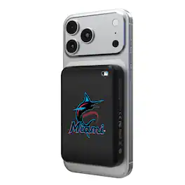 Keyscaper - Miami Marlins Wireless Magnetic Power Bank - Black