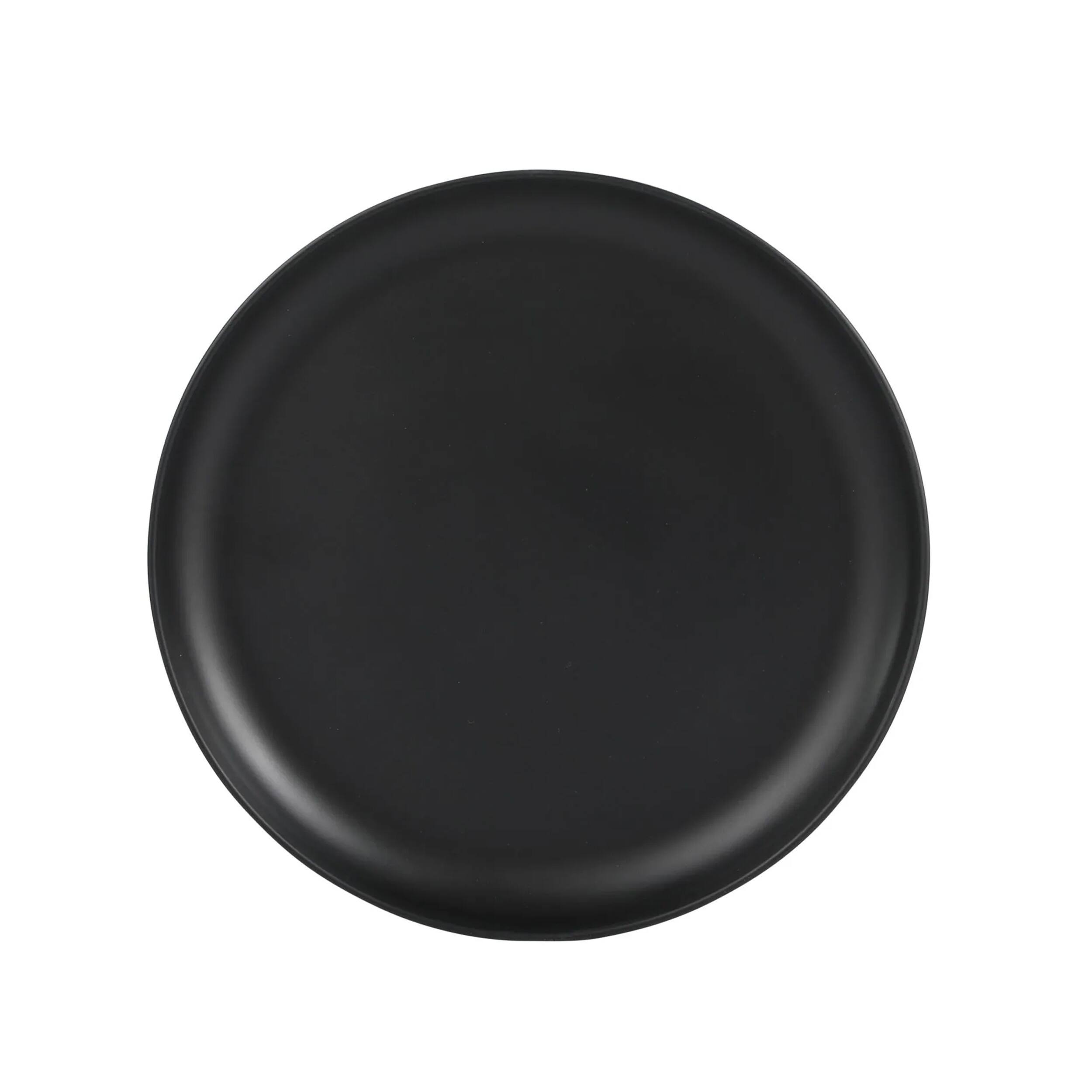 Alt View 4. Gibson - Gibson Home Fairhope 12 Piece Melamine Round Dinnerware Set in Matte Black - Black.