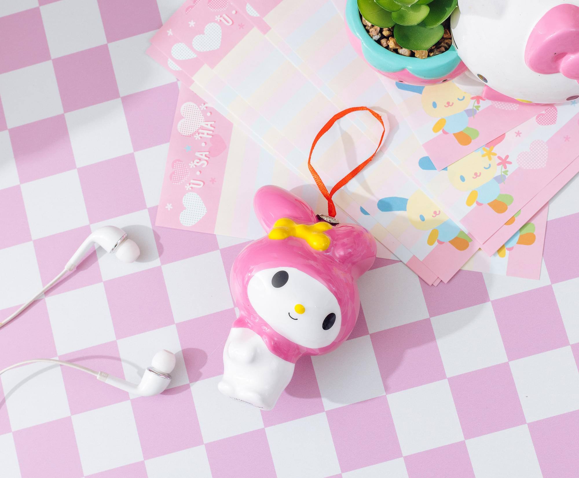 Alt View 3. Surreal Entertainment - Sanrio My Melody 4-Inch Shatterproof Decoupage Ornament - Pink.