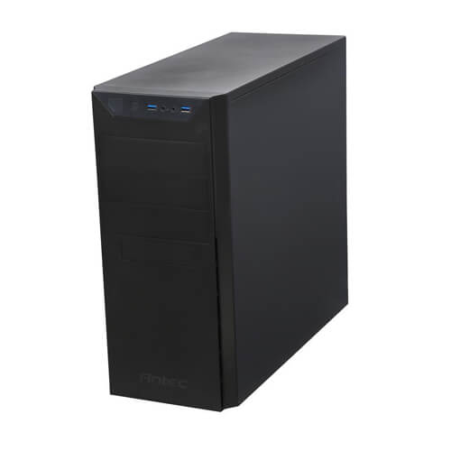 Left. Antec - VSK4000E-U3 US Black SGCC Steel ATX Mid Tower Computer Case - Black.