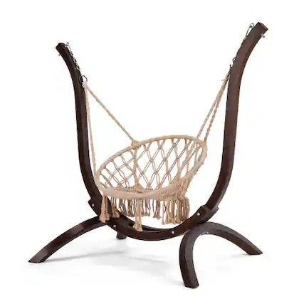 Front. Winado - 5FT Hammock Chair Stand Only, Heavy Duty Wooden Hammock Stand for Various Hammock Chairs, Indoor Outdoor Garden Yard - Carbonized Brown.