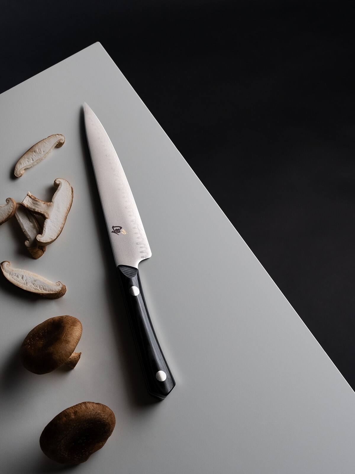 Alt View 3. Shun - Narukami 6 Inch Utility Knife - Silver.