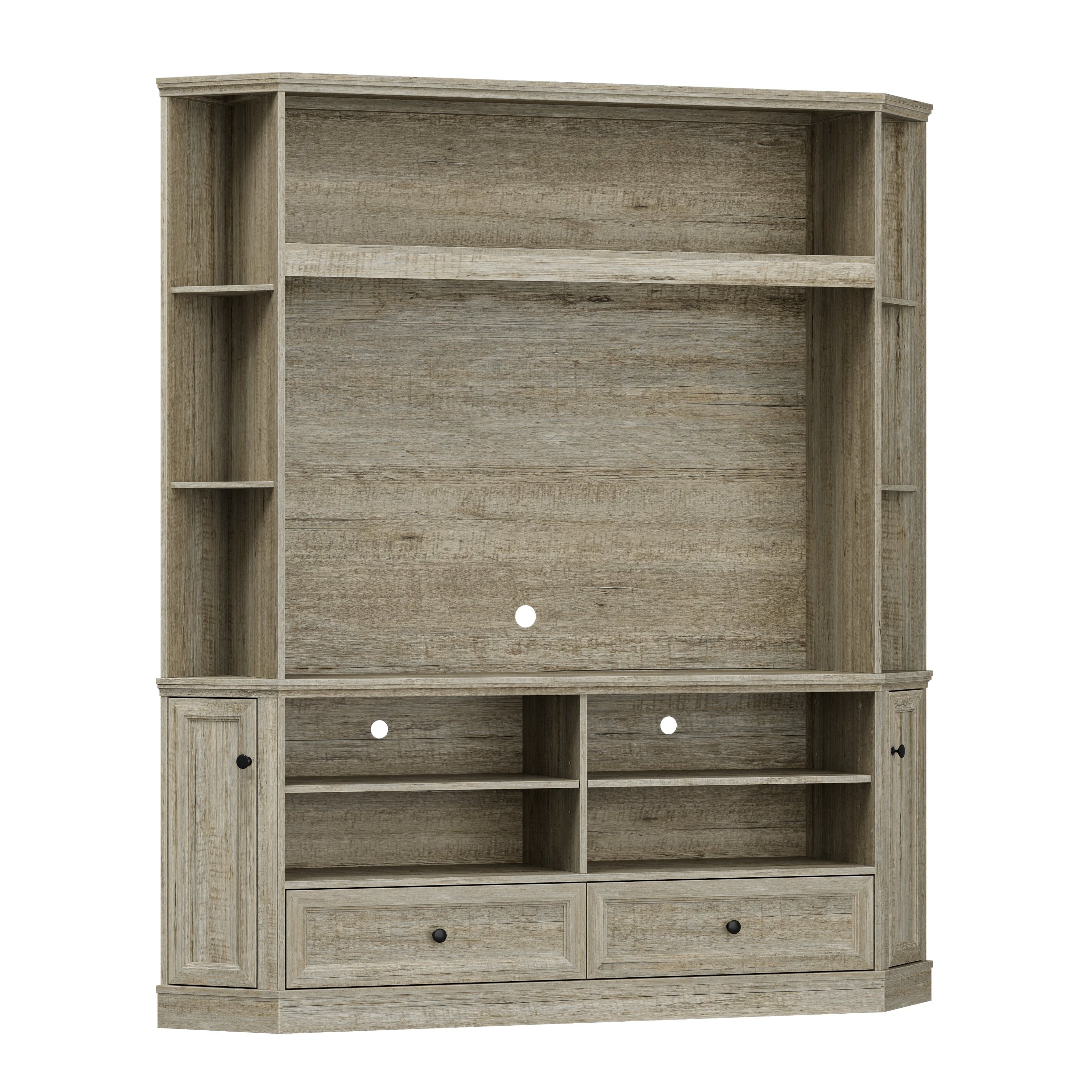 Famapy - Space-Saving Hexagonal TV Stand for TVs Up to 55-In., with Drawer, Cabinets and Adjustable Shelves - Gray price history on PriceWatchPro