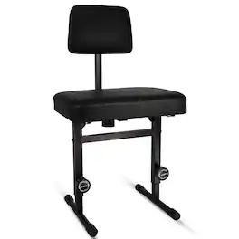 5 CORE - Piano Bench 3" Padded Cushioned Stool w Backrest Heavy Duty Musician Chair Height Adjustable - Black