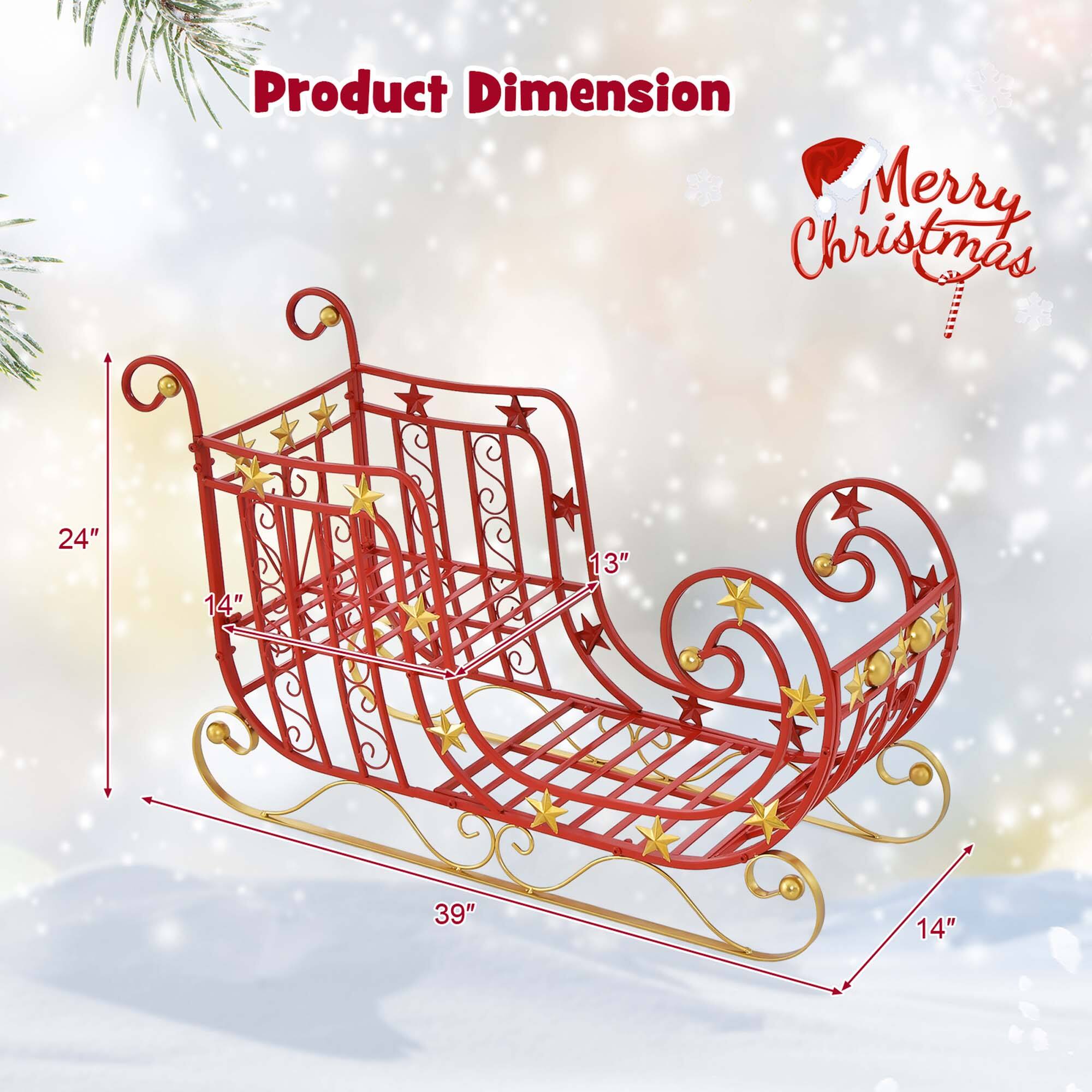 Product Dimension Merry Christmas: 24" x 14" x 13" x 39" x 14".