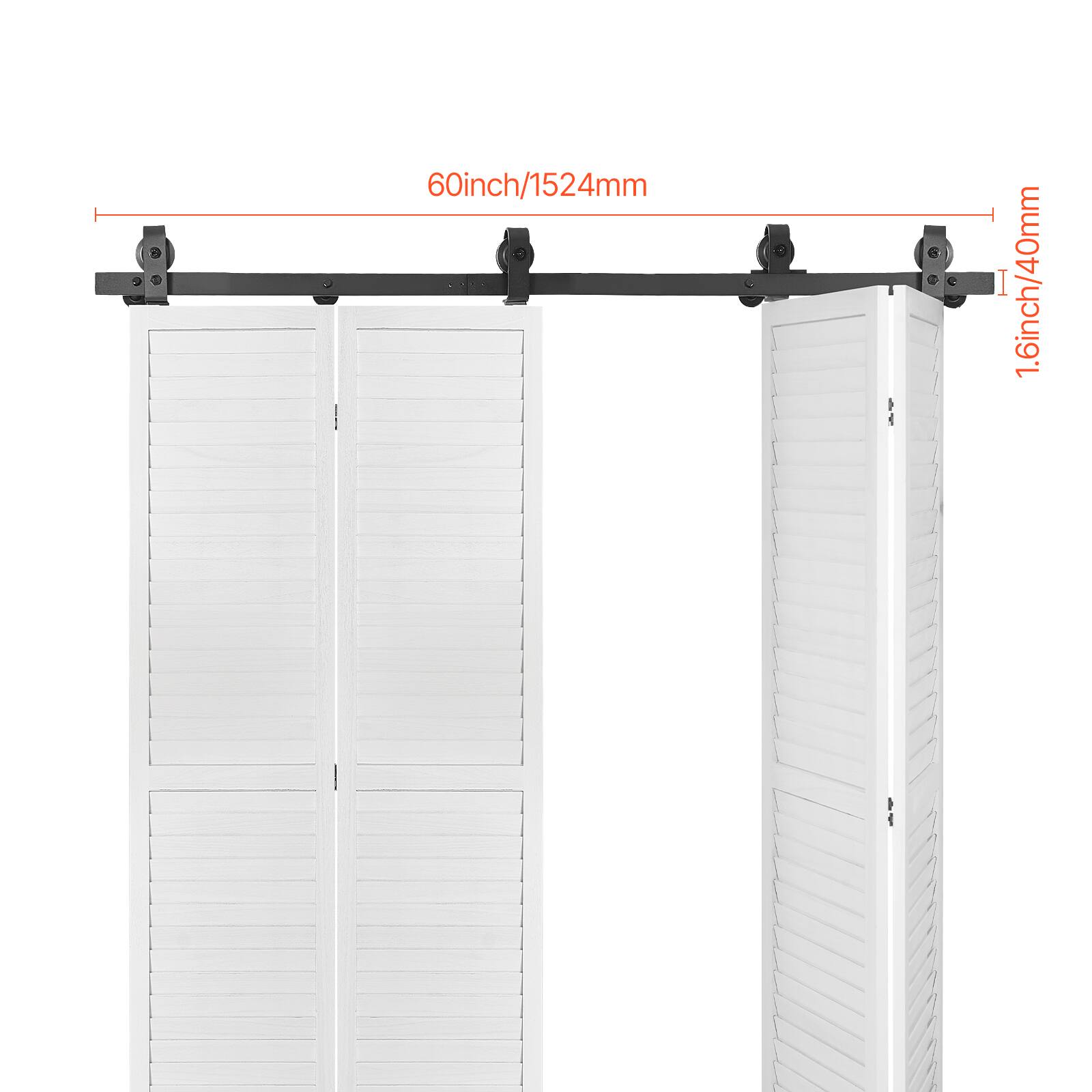 60inch/1524mm  
1.6inch/40mm