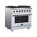 Left. Forno Appliances - Massimo 5.36 Cu. Ft. Freestanding Gas Convection Range with Air Fryer Kit, Wok Support & Griddle - White.