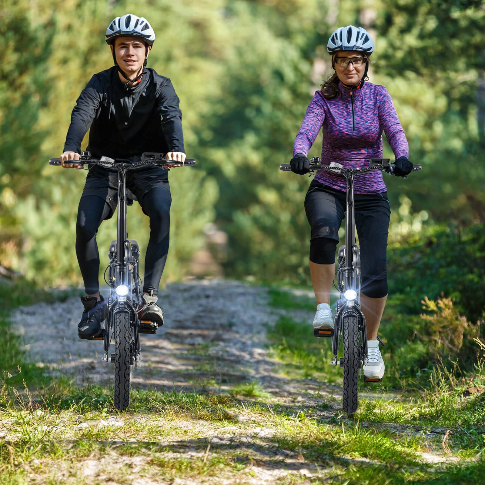 Alt View 5. Costway - Costway 16" Folding E-Bike Portable Electric Bicycle with Peak 650 W Brushless Motor - Black.