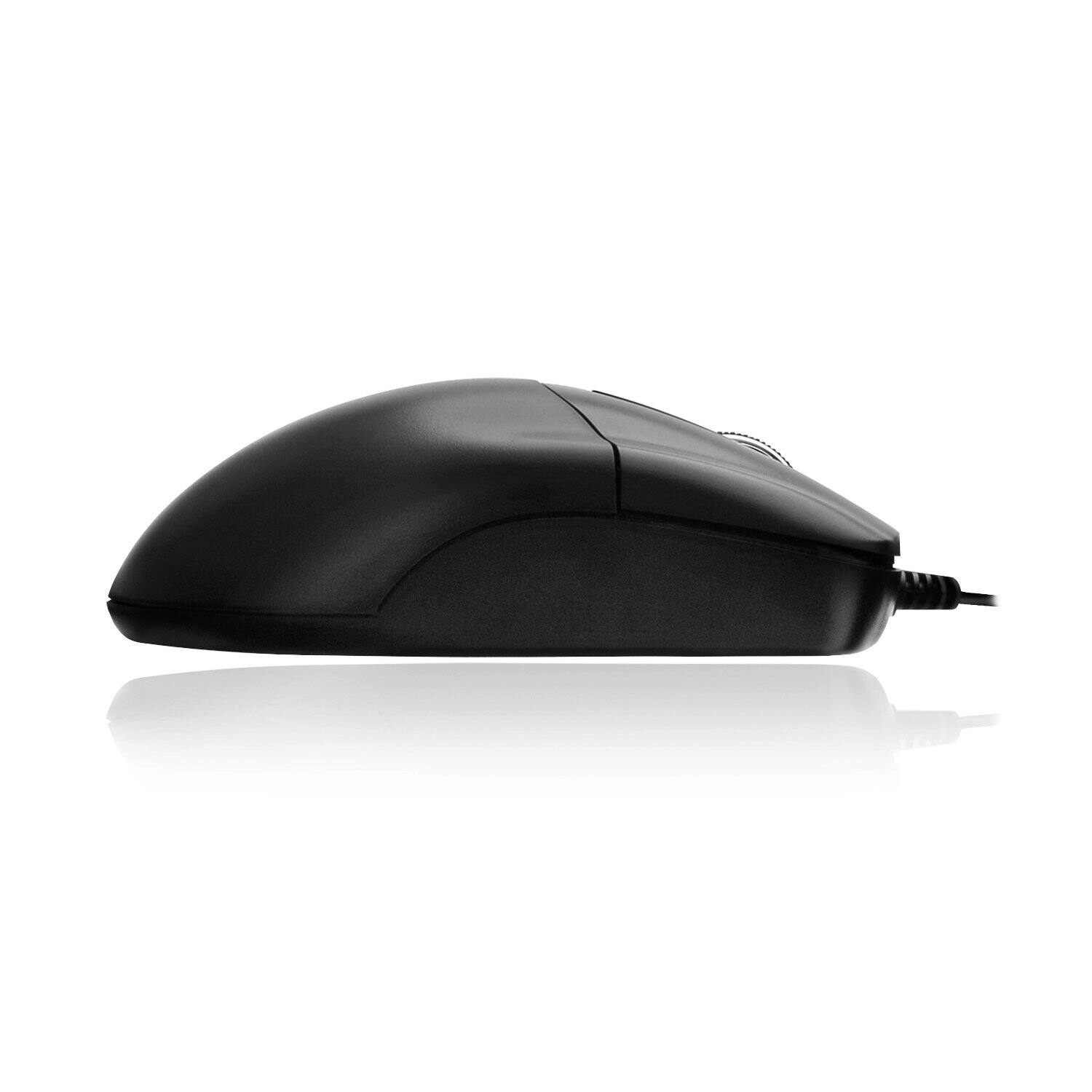 Alt View 5. Adesso - 3-Button Desktop Optical USB Mouse 1000 DPI Ergonomic Full-Size Metal Scroll Wheel 6ft Cable Universal OS Compatible - Black.