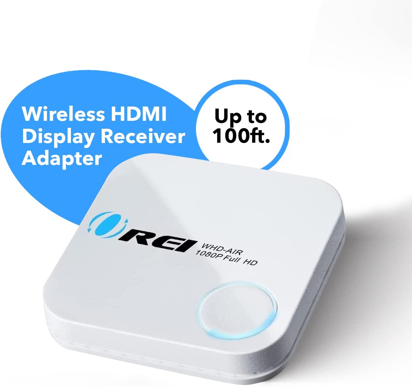 Wireless HDMI Display Receiver Adapter Up to 100ft. REI 1080P WHD-AIR Full HD