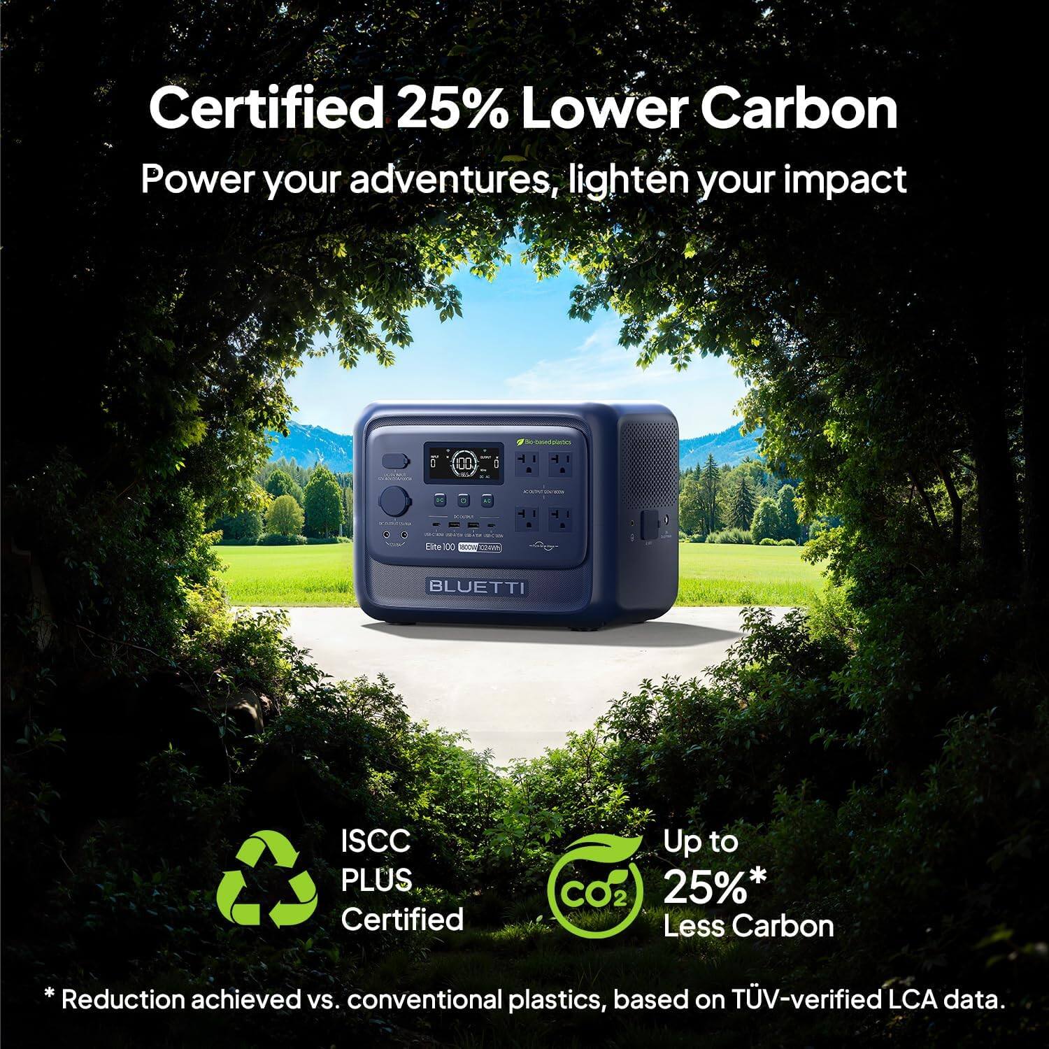 Certified 25% Lower Carbon  
Power your adventures, lighten your impact  

ISCC PLUS Certified  

Up to 25%* Less Carbon  
* Reduction achieved vs. conventional plastics, based on TÜV-verified LCA data.
