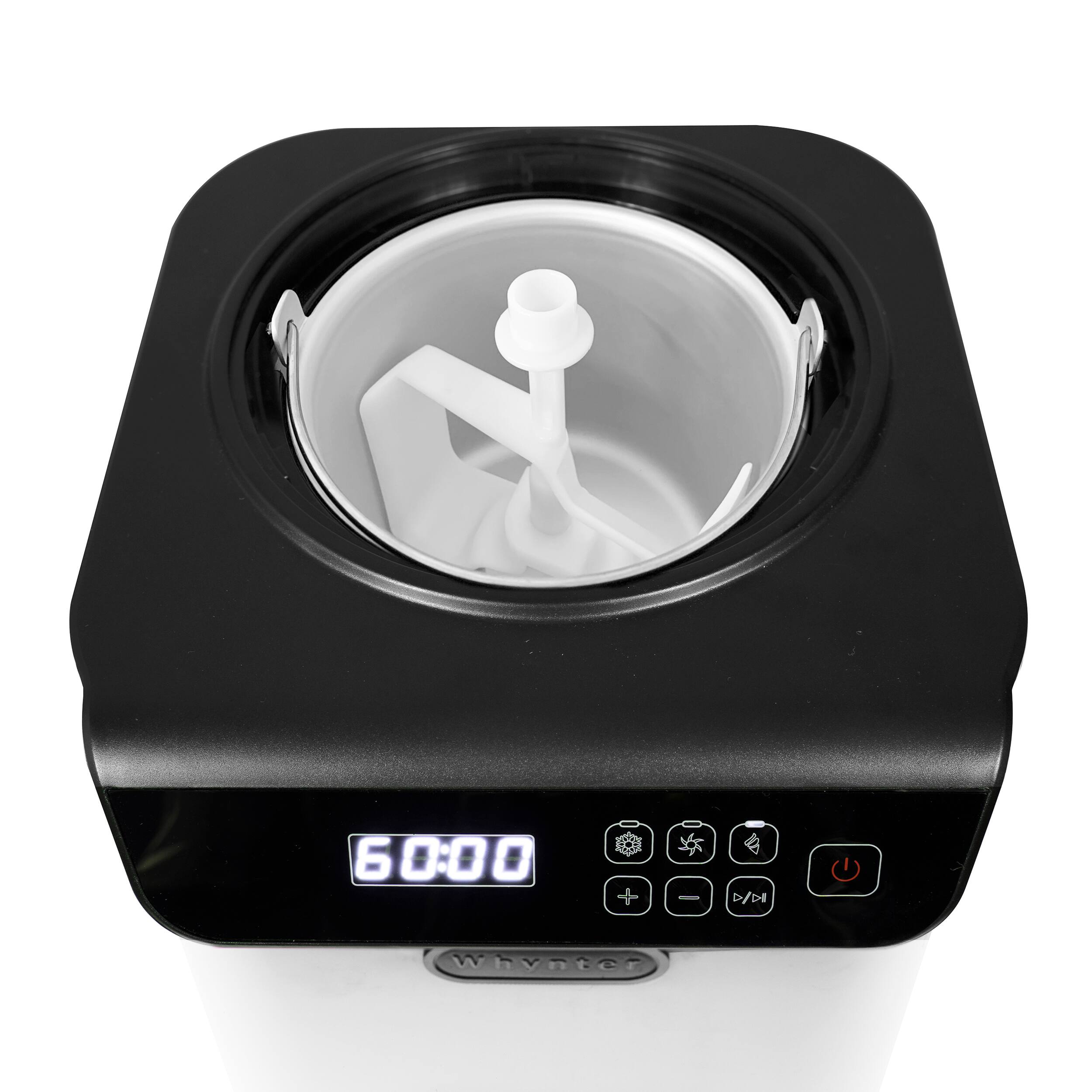 Alt View 12. Whynter - Whynter 1.28 Quart Compact Upright Automatic Ice Cream Maker with Stainless Steel Bowl Limited Black and White Edition - White.