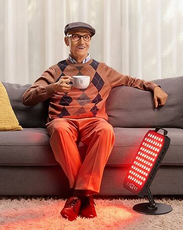 Alt View 5. Pawtners - Red Light Therapy Panel - 78 Dual-Chip LEDs 660nm/850nm with Rotatable Stand & Magnetic Remote for Skin.