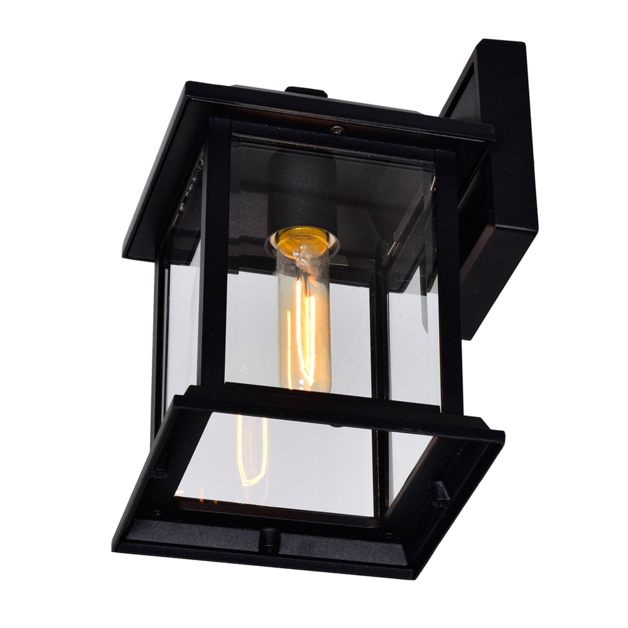 Angle. CWI Lighting - Blackbridge 1 Light Outdoor Black Wall Lantern - Black.