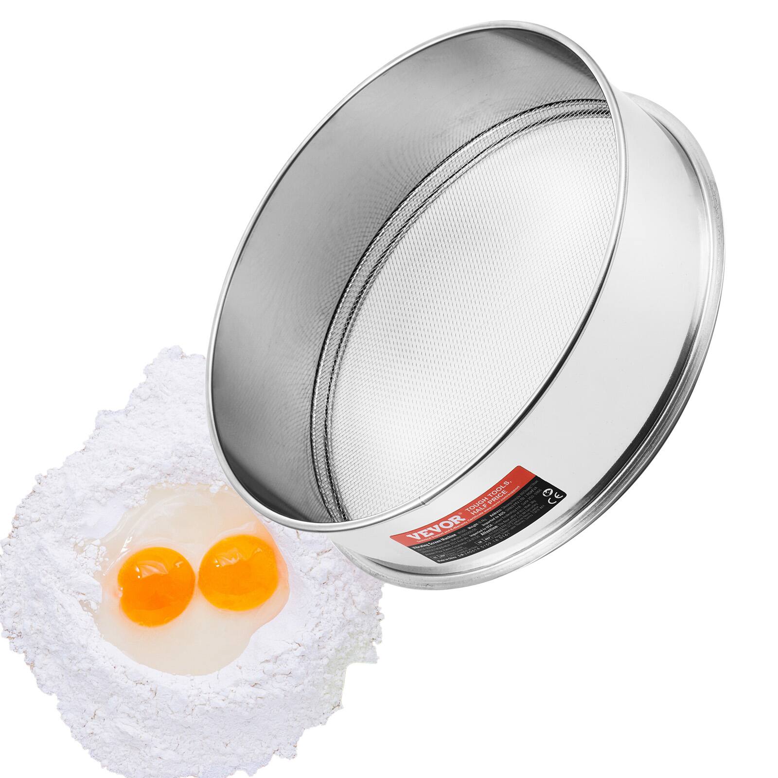 "VEVOR - Flour Sieve Fine Mesh, 10 Mesh Flour Sifter, 304 Stainless Steel Fine Mesh Sifter Food-grade, Dia. 12.6"" Fine Mesh - Silver" price history on PriceWatchPro