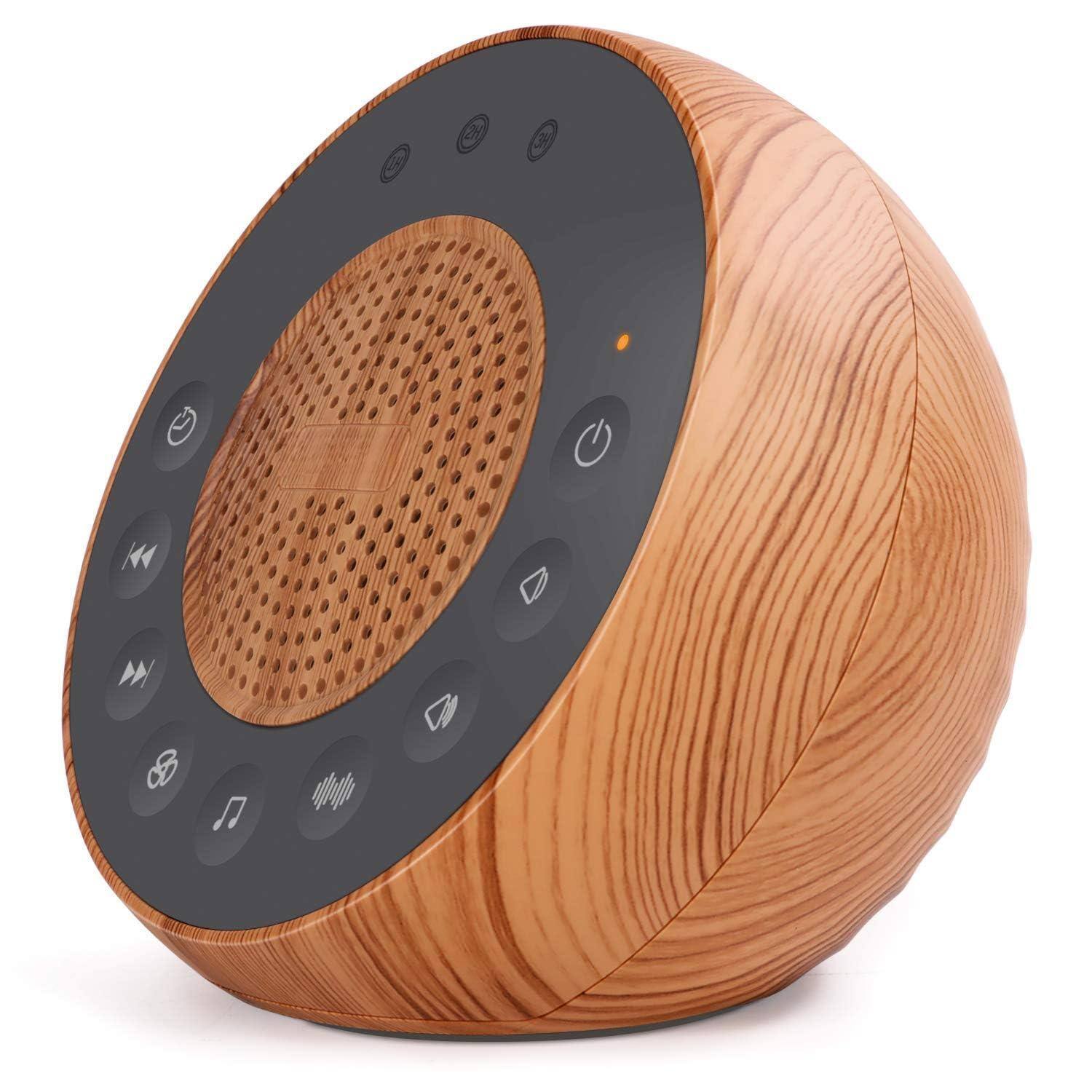 Left. Cozy Serene - White Noise Machine Sounds Loud Stereo Sound Auto-off Timer Adjustable Volume Sleep Adult -wood Grain White Noise - C- White.