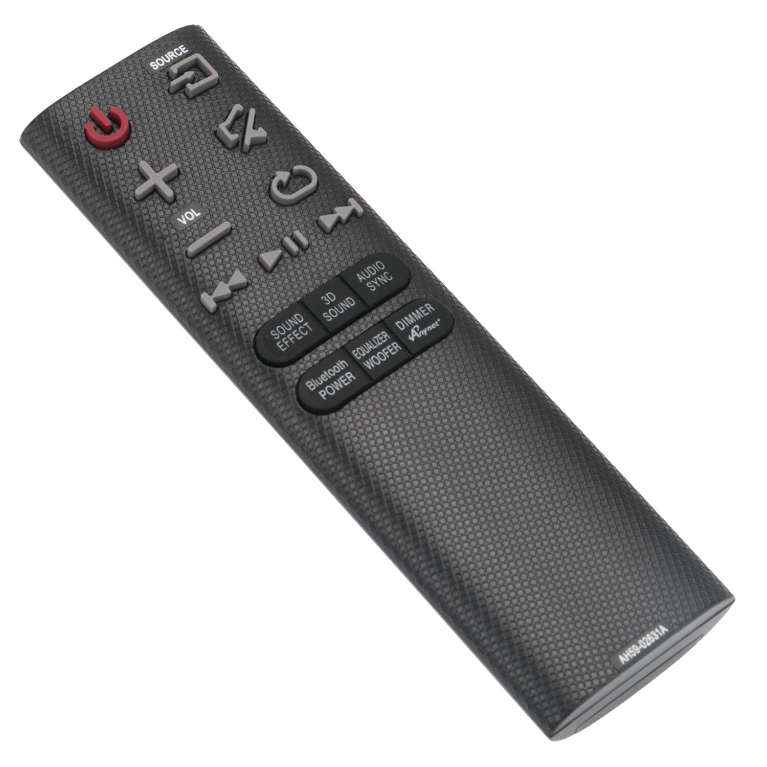 SOURCE   + VOL 0 M - AUDIO SYNC I 3D SOUND DIMMER Anynet* EFFECT EQUALIZER WOOFER Bluetooth POWER AH59-02631A