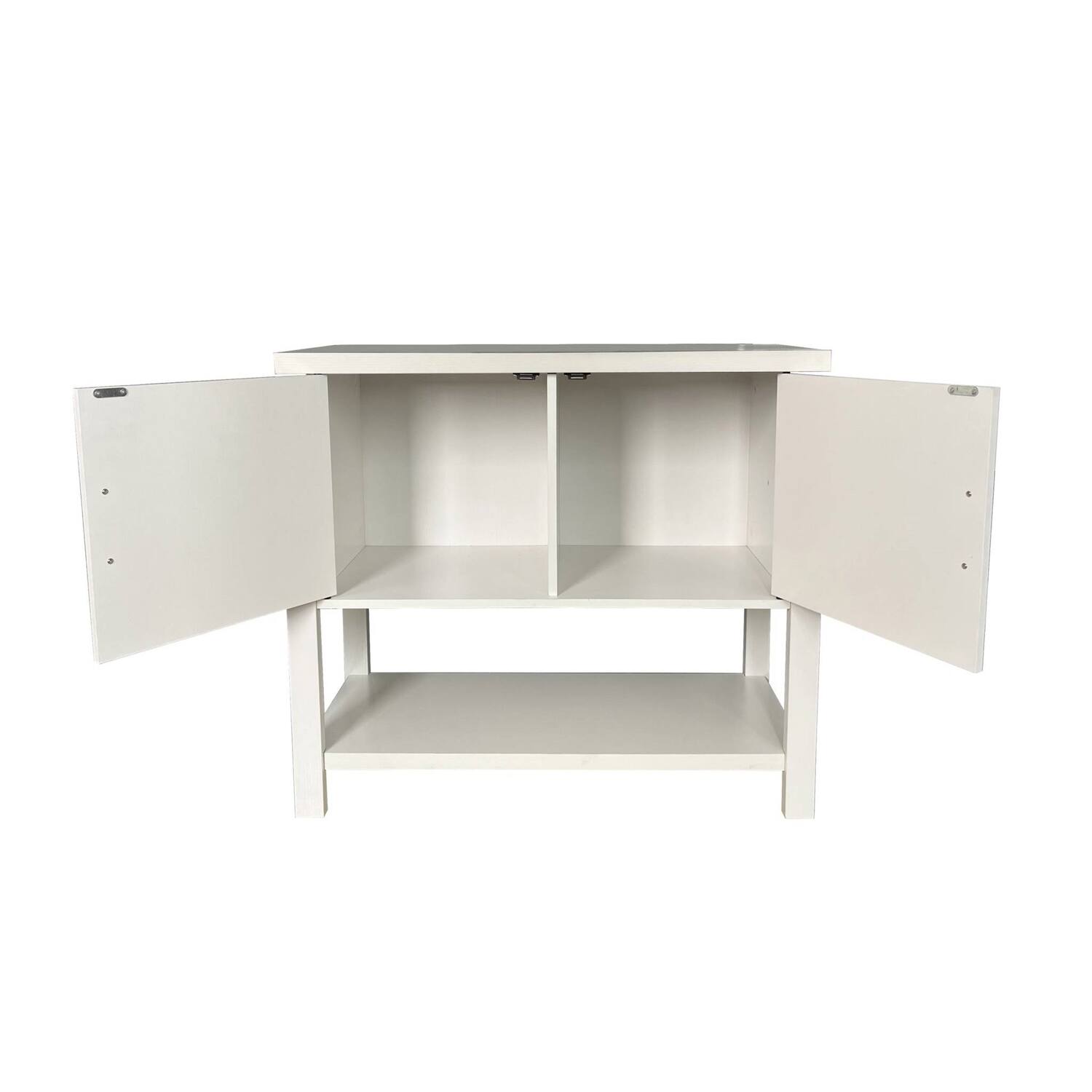 Angle. Hivvago - Modern 2 Drawer Wooden Storage Console Table White - White.