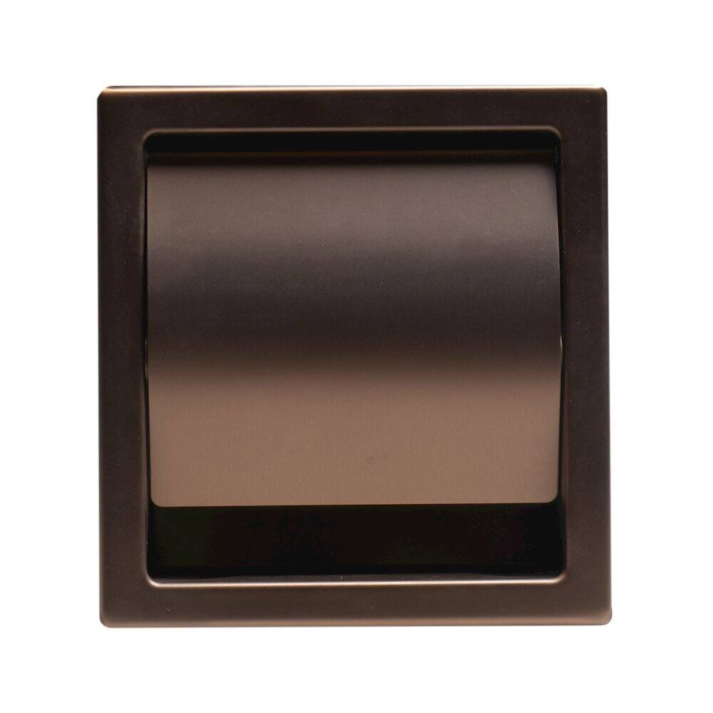 Back. Alfi - PVD Brushed Copper Stainless Steel Recessed Toilet Paper Holder with Cover - Brown.