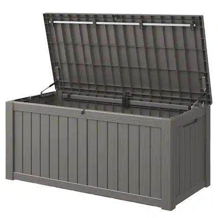 Front. Yardgrace - 150 Gallon Waterproof Deck Box Lockable Patio Storage for Patio Furniture,Garden - Brown.