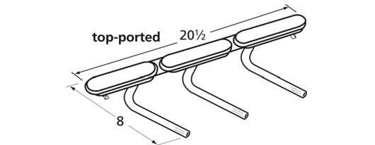 Music City Metals - MCM121612336 burner, ovl triple, venturis included, a