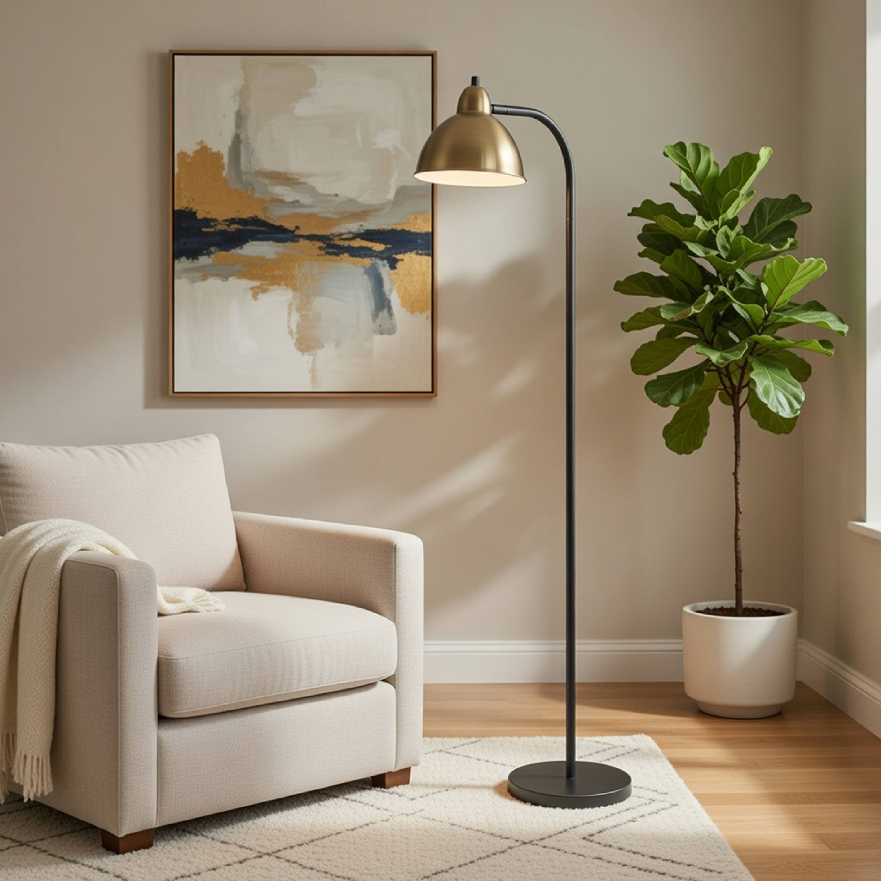 Alt View 4. Manhattan Lane - Floor Lamp, Vintage Style Dome Shade.