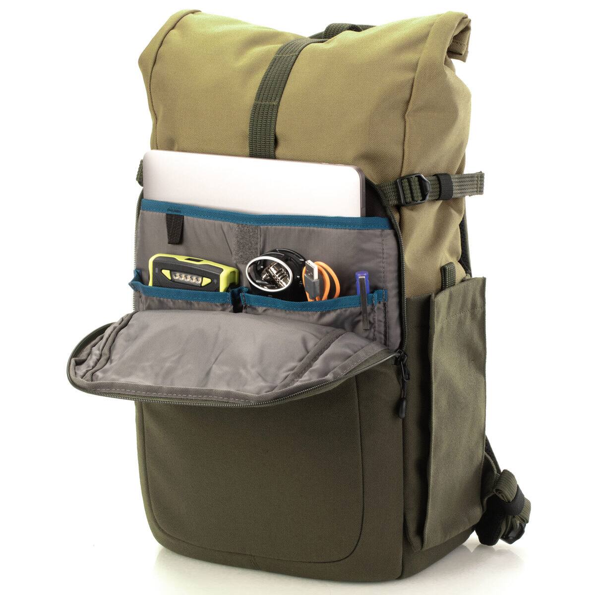 Alt View 2. Tenba - Tenba Fulton V2 14L Backpack for Mirrorless or DSLR Camera with 3-4 Lenses and 13" Laptop, Tan/Olive.